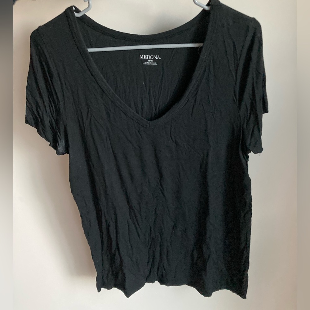 Black V-neck T-Shirt